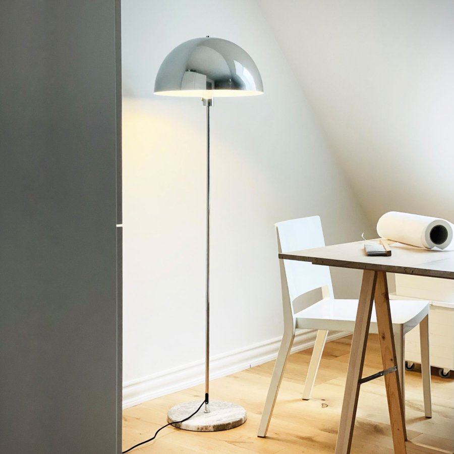 Dyberg Larsen Stockholm Gulvlampe H143 cm, Krom/Marmor