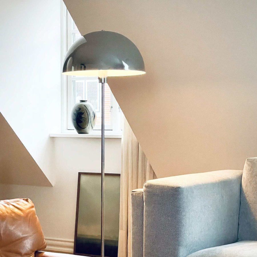 Dyberg Larsen Stockholm Gulvlampe H143 cm, Krom/Marmor