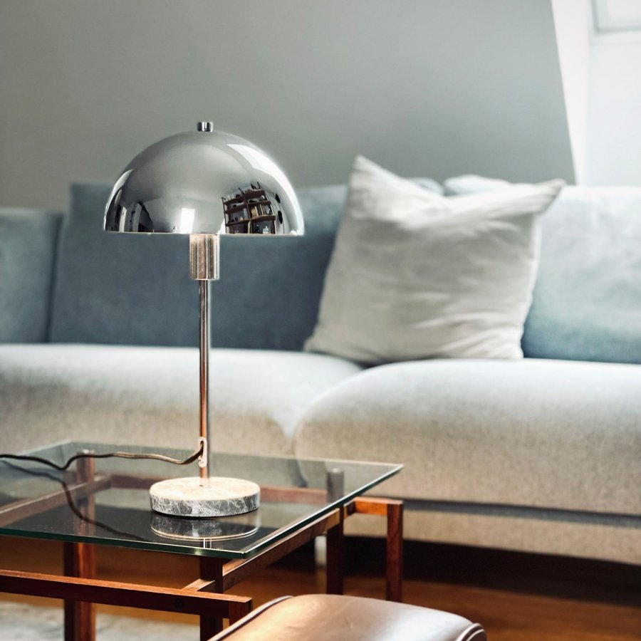 Dyberg Larsen Stockholm Bordlampe H40,5 cm, Krom/Marmor