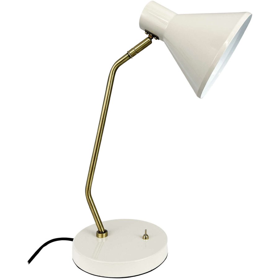 Dyberg Larsen Bordlampe Sleep H43,3 cm, Hvid/Antik Messing