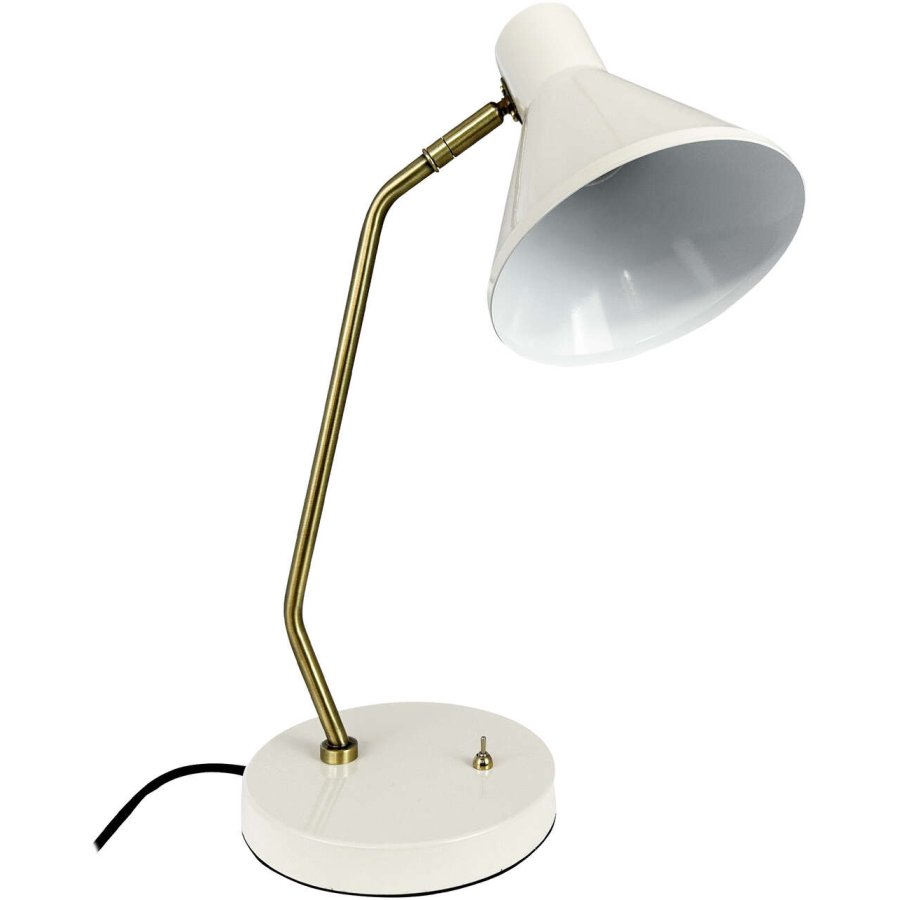 Dyberg Larsen Bordlampe Sleep H43,3 cm, Hvid/Antik Messing