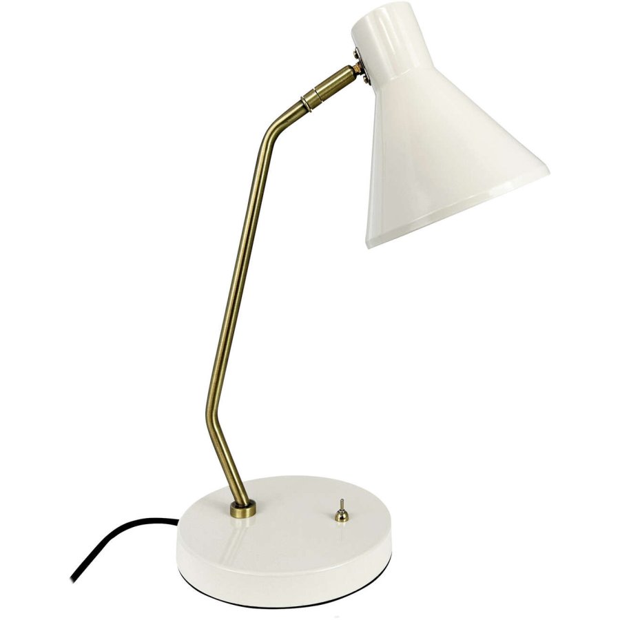 Dyberg Larsen Bordlampe Sleep H43,3 cm, Hvid/Antik Messing