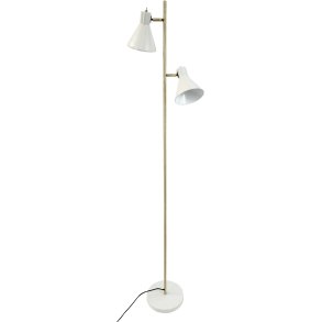 Dyberg Larsen Stehleuchte Sleep H165 cm, Wei/Antikes Messing