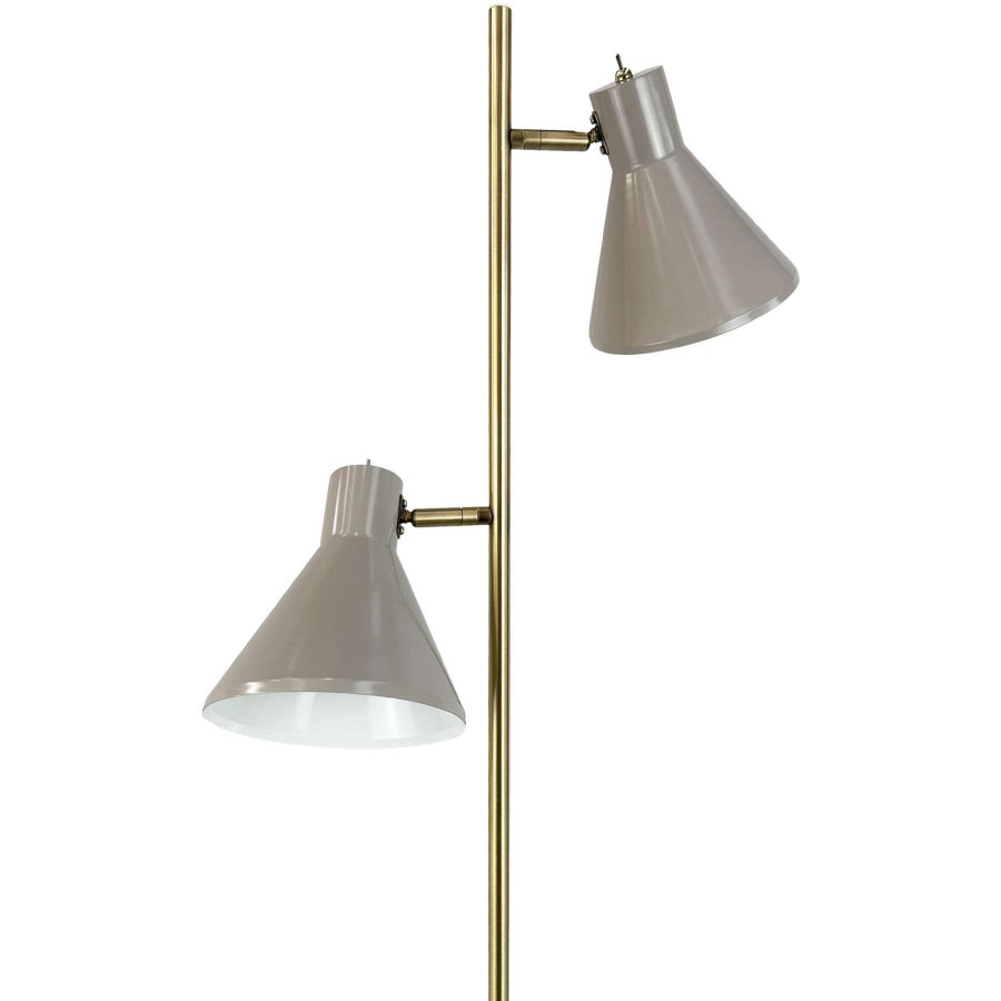 Dyberg Larsen Gulvlampe Sleep H165 cm, Beige/Antik Messing