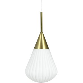 Dyberg Larsen Ballon Pendelleuchte 21 cm, Opal/Messing