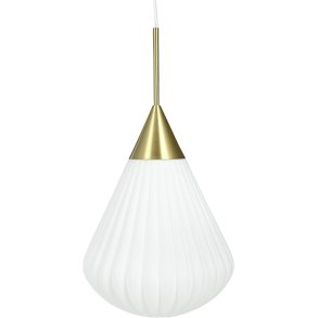 Dyberg Larsen Ballon Pendelleuchte 33 cm, Opal/Messing