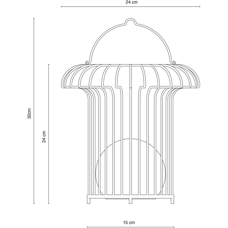 Dyberg Larsen Basket Lanterne H37,8 cm, Sort