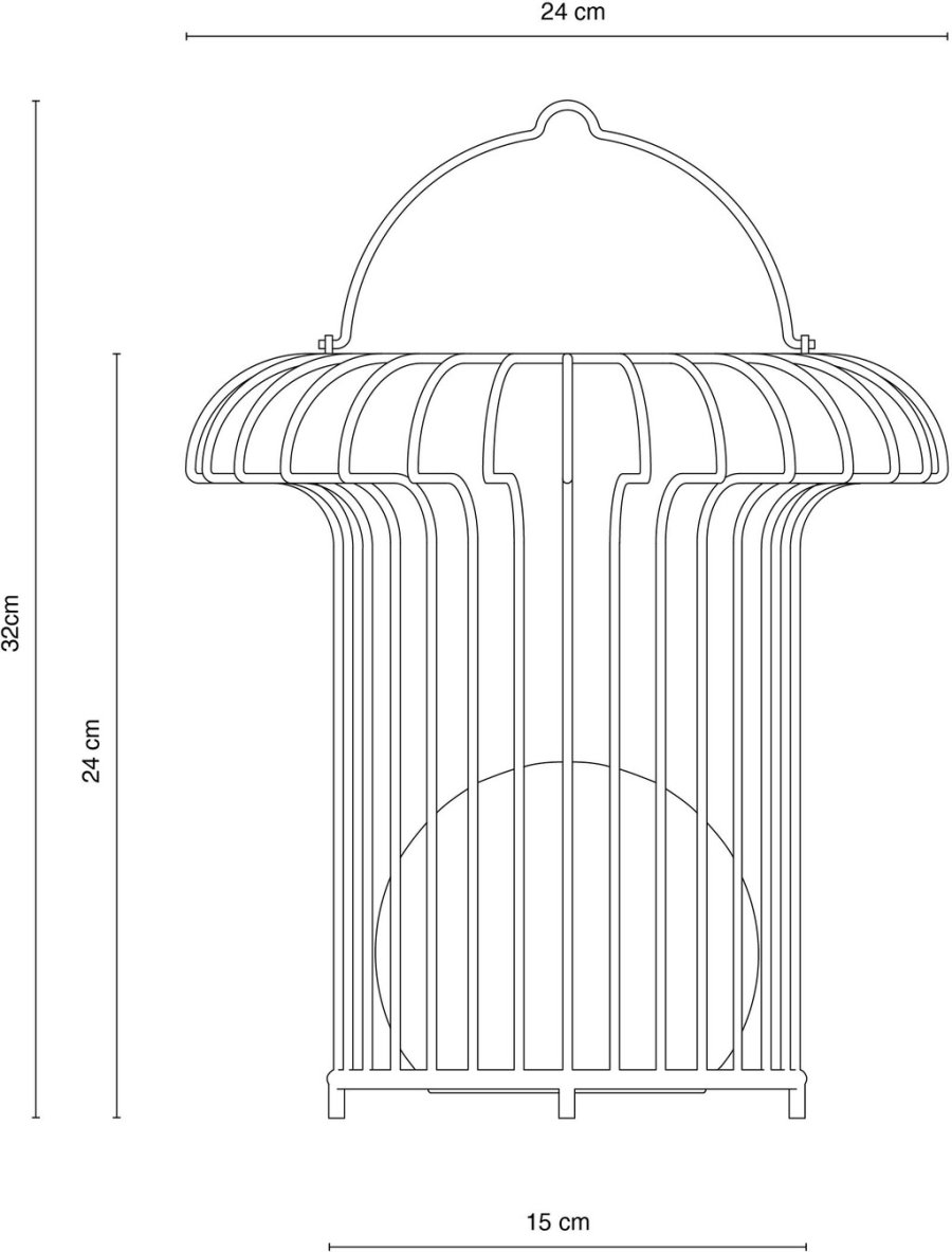 Dyberg Larsen Basket Lanterne H37,8 cm, Sort