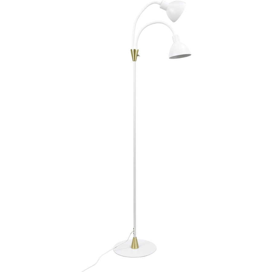 Dyberg Larsen Lilje Gulvlampe H135 cm, Hvid/Messing