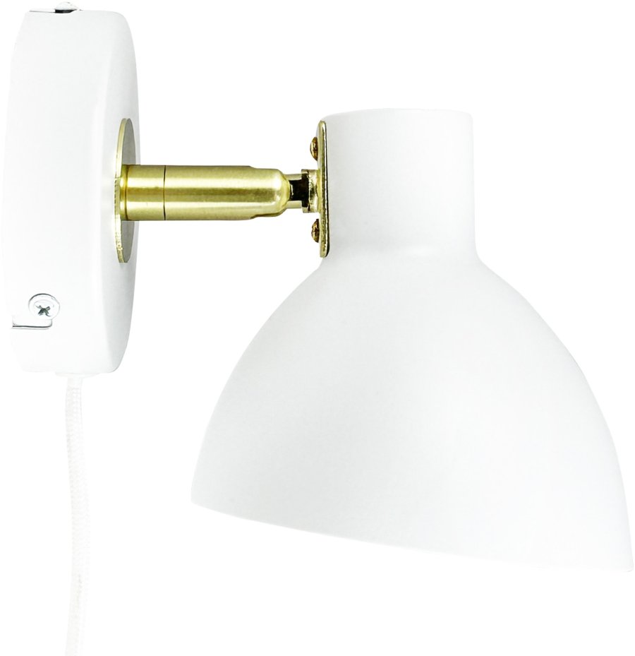 Dyberg Larsen Lilje Vglampe 16 cm, Hvid/Messing