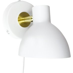 Dyberg Larsen Lilje Wandleuchte 16 cm, Wei/Messing