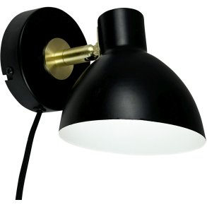 Dyberg Larsen Lilje Wandleuchte 16 cm, Schwarz/Messing