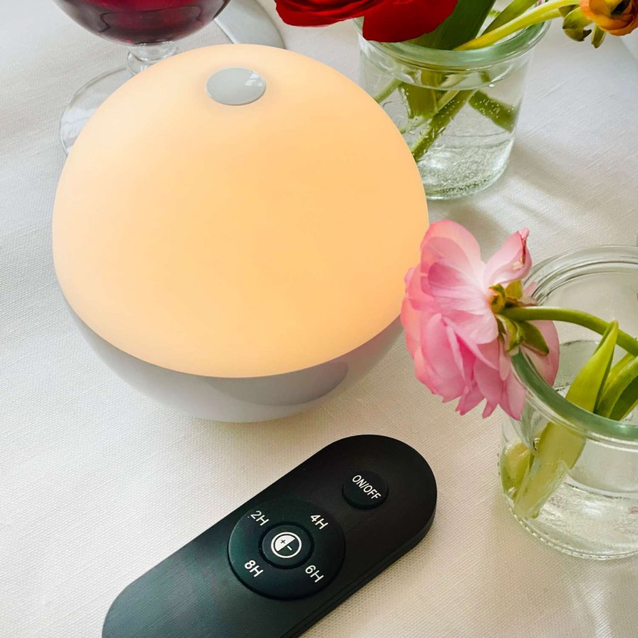 Dyberg Larsen Alba Akku-Tischleuchte LED 2er Set H11 cm, Weiß