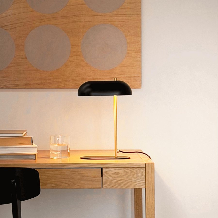 Dyberg Larsen Arch Mini Bordlampe H32 cm, Sort/Messing