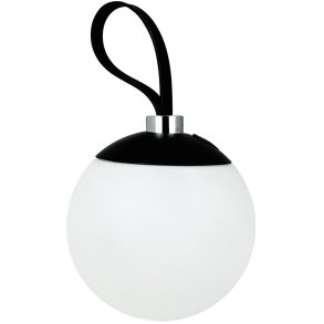 Dyberg Larsen Odin Akku-Lichtkugel mit Riemen LED 11 cm, Wei/Schwarz
