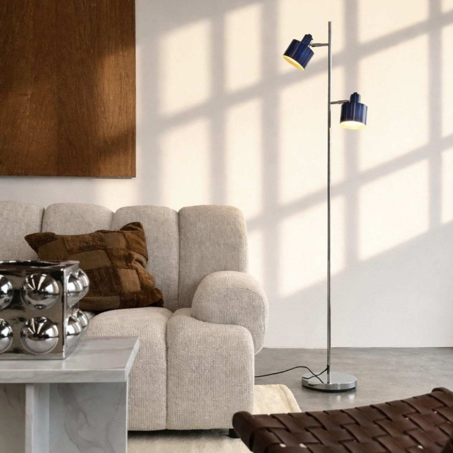 Dyberg Larsen Ocean Stehlampe H160 cm, Blau/Chrom