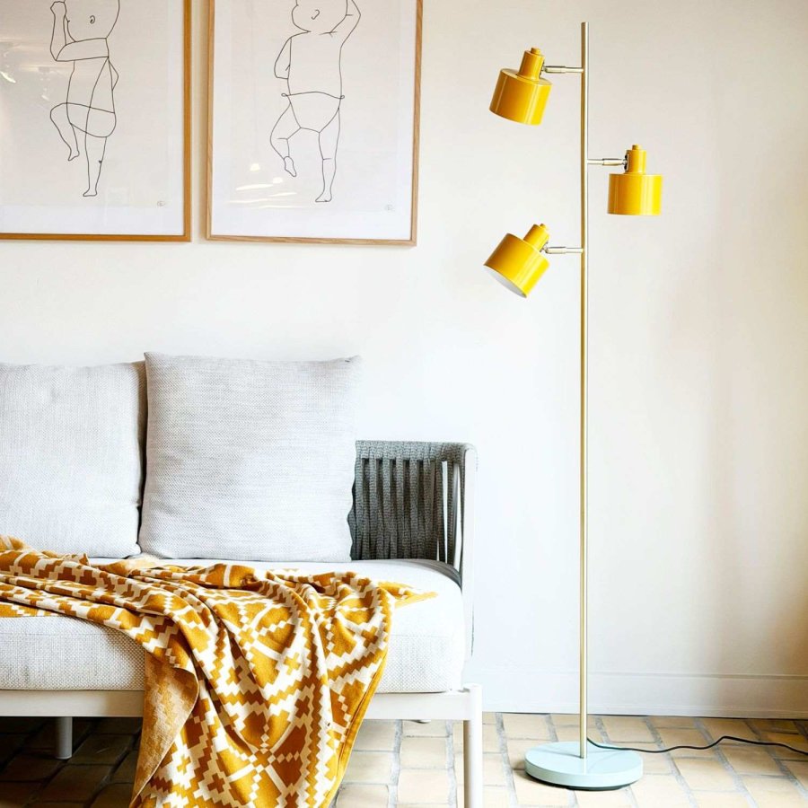 Dyberg Larsen Ocean Stehlampe H160 cm, Curry/Türkis