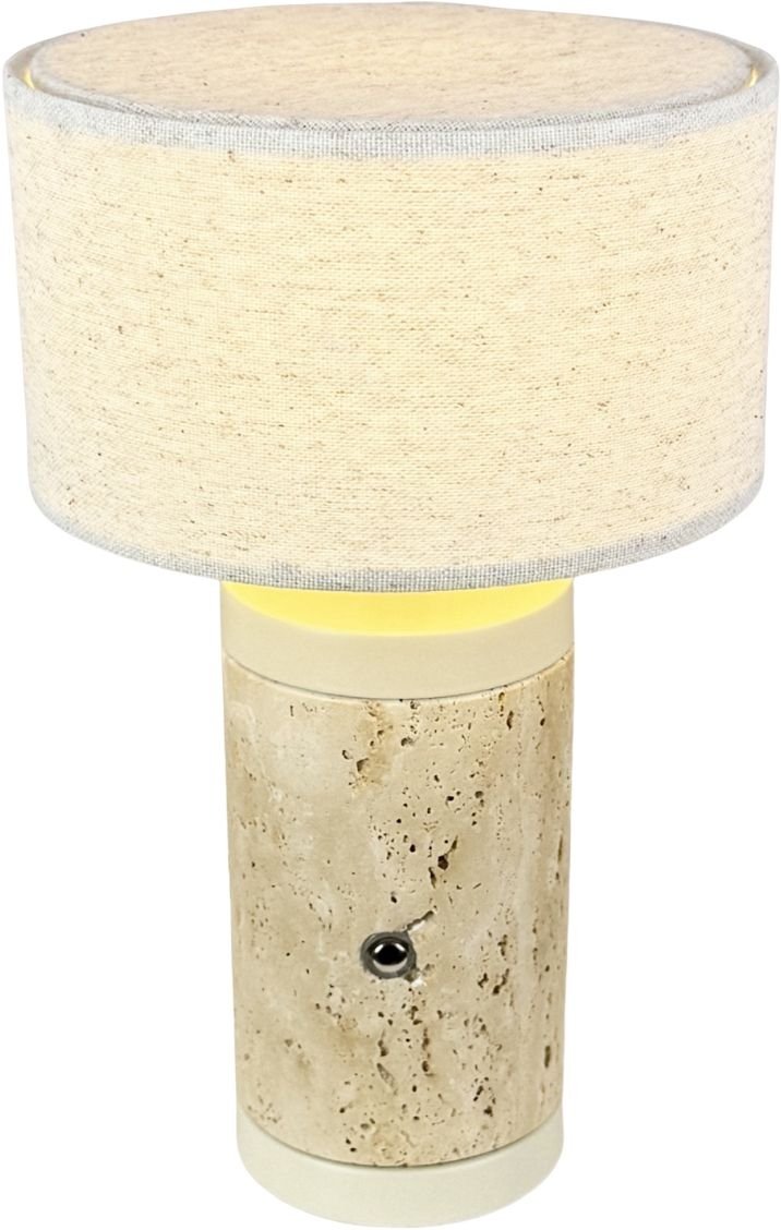 Dyberg Larsen Mellow Akku-Tischlampe LED H23 cm, Schwarz/Natur