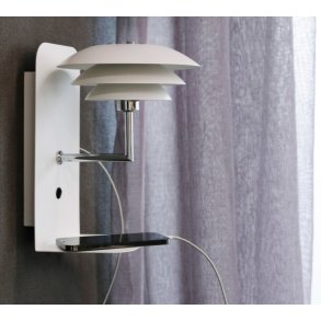 Dyberg Larsen DL20 USB Væglampe 28 cm, Hvid
