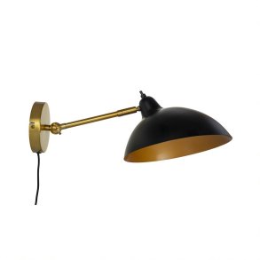Dyberg Larsen Futura Væglampe 25,6 cm, Sort/Messing