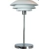 Dyberg Larsen DL31 Tischlampe H50 cm, Wei/Chrom