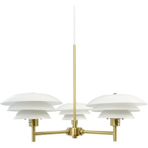 Dyberg Larsen Lysekrone DL20 50 cm, Opal/Messing