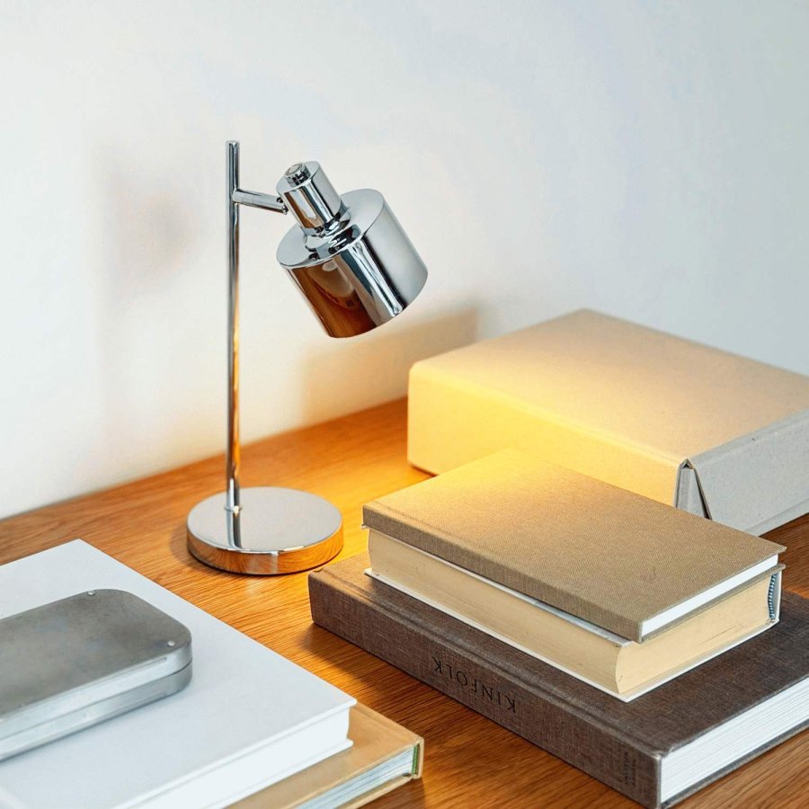 Dyberg Larsen Ocean Akku-Tischlampe Mini LED H28 cm, Chrom