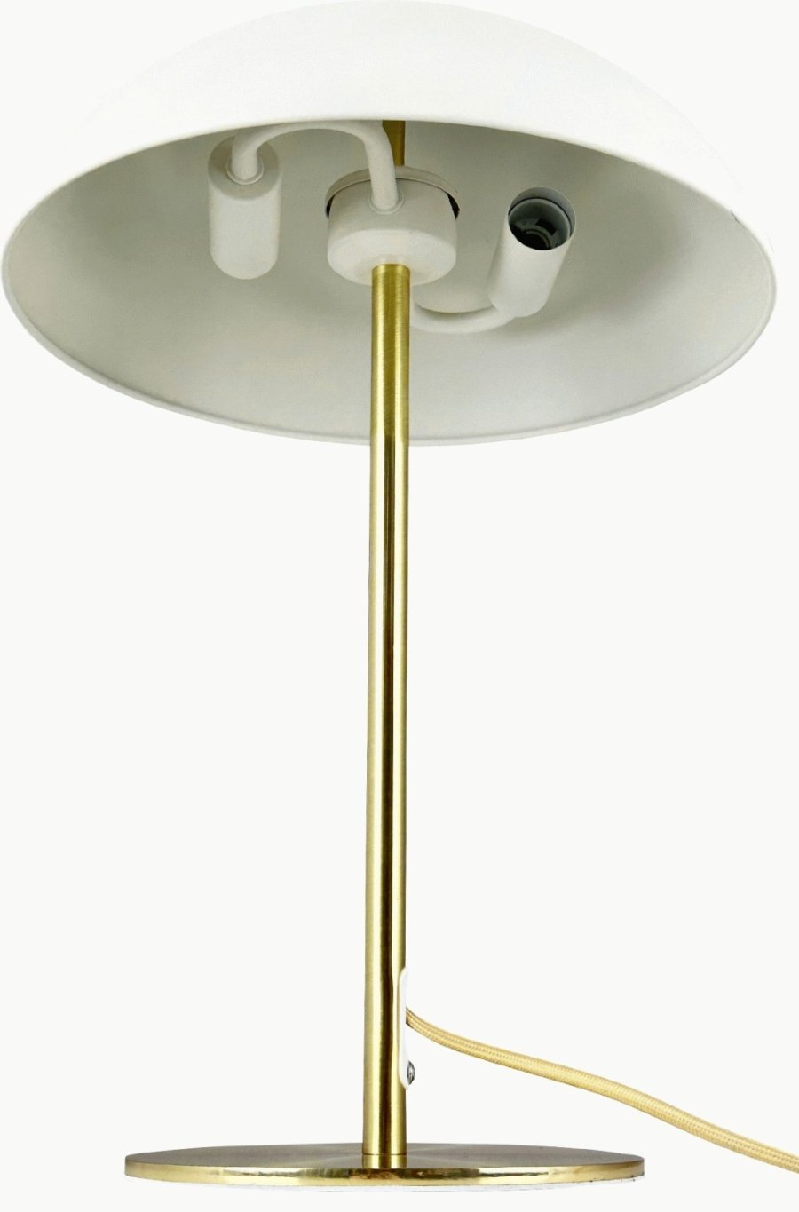 Dyberg Larsen Globus Bordlampe H43,5 cm, Beige/Messing