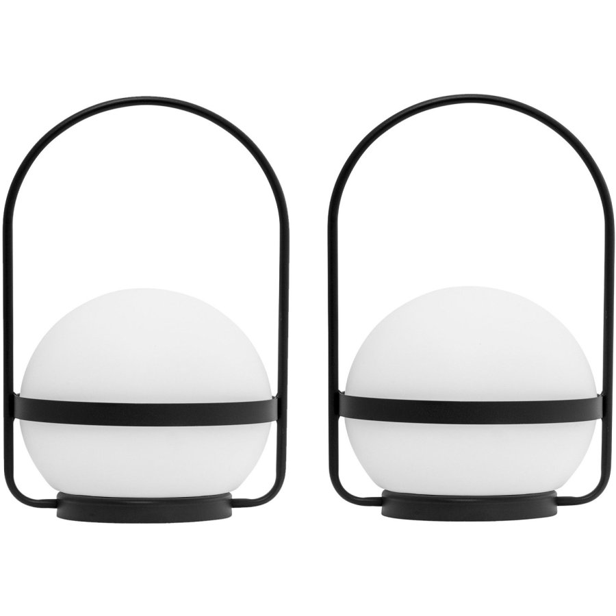Dyberg Larsen Summer Tr�dl�s Lanterne LED 2 stk. H18,5 cm, Hvid/Sort