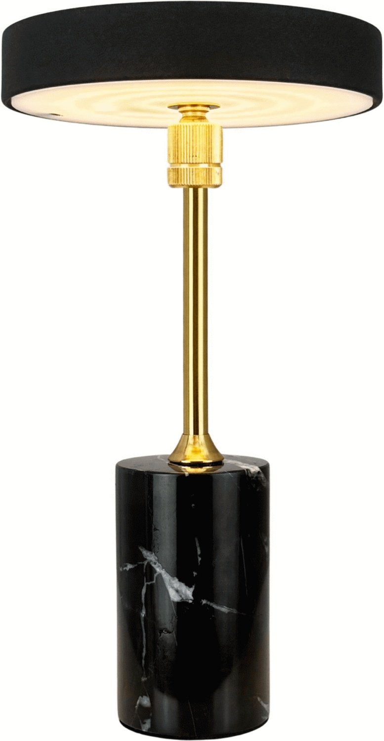 Dyberg Larsen Starlight Akku-Tischlampe LED H25,5 cm, Messing/Schwarzer Marmor