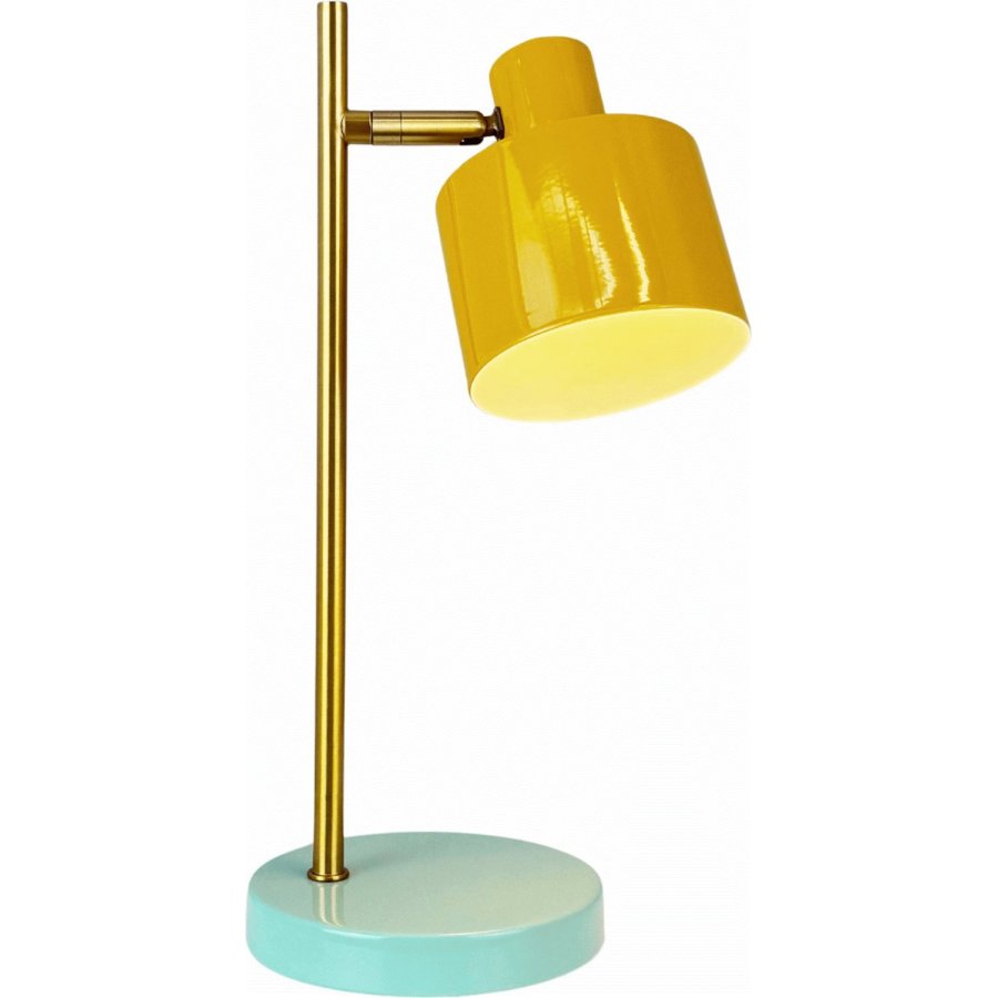 Dyberg Larsen Ocean Akku-Tischlampe Mini LED H28 cm, Curry/Messing/T&uuml;rkis