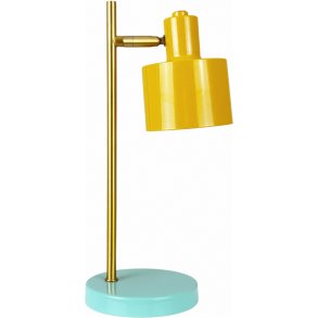 Dyberg Larsen Ocean Akku-Tischlampe Mini LED H28 cm, Curry/Messing/T&uuml;rkis