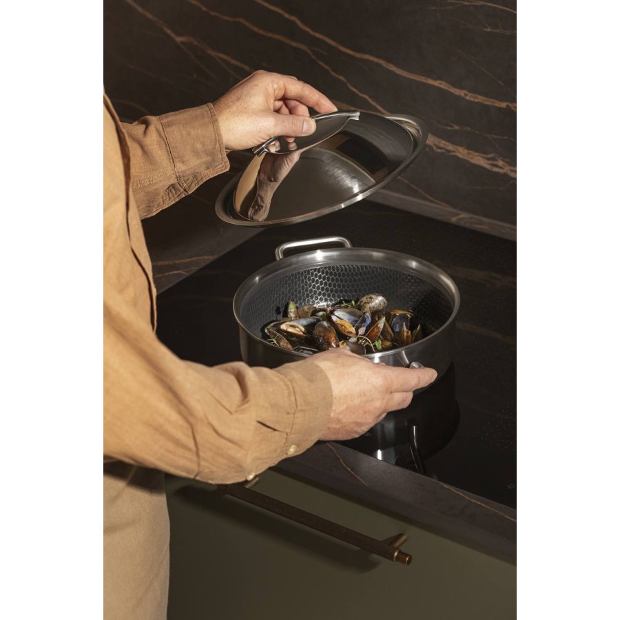 Eva Trio Kuppeldeckel 20 cm, Geb&uuml;rsteter Stahl