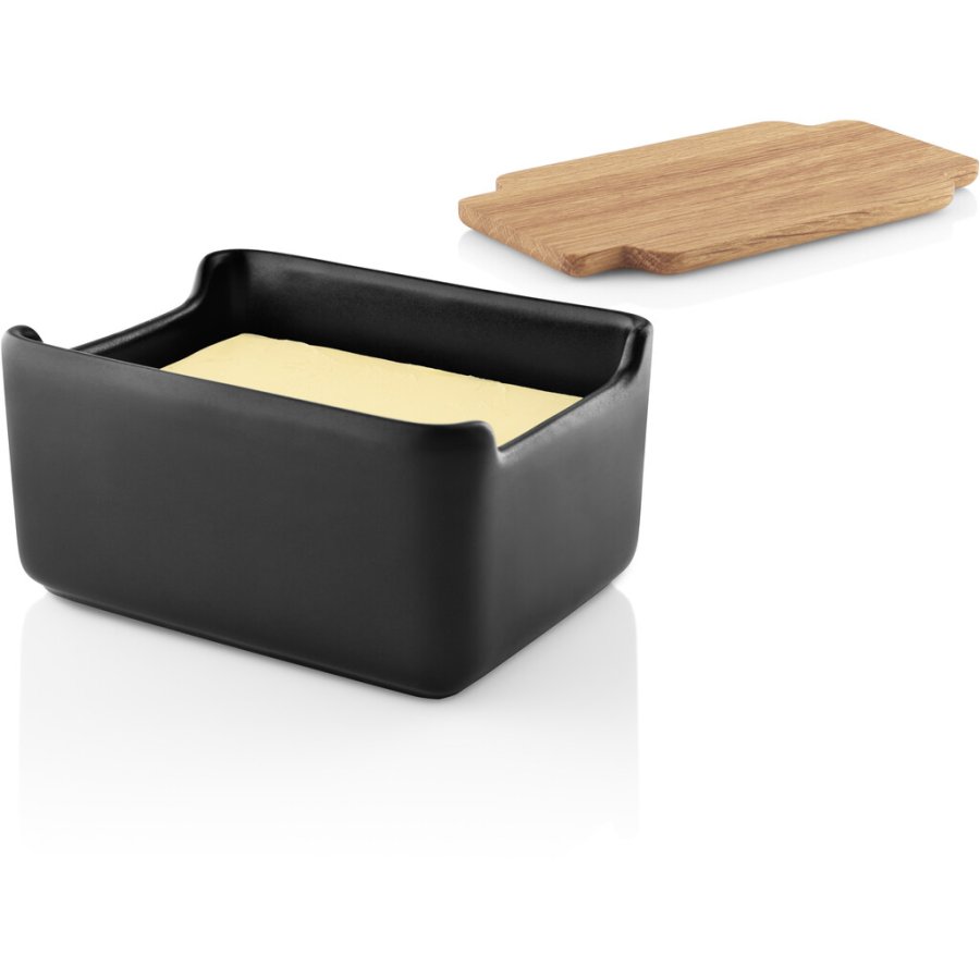 Eva Solo Nordic Kitchen Butterdose mit Eichenholzdeckel, Schwarz