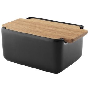 Eva Solo Nordic Kitchen Butterdose mit Eichenholzdeckel, Schwarz