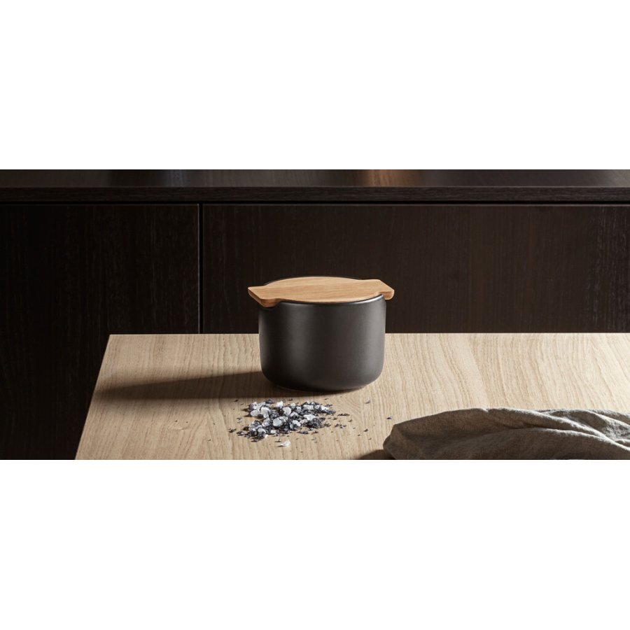 Eva Solo Nordic Kitchen Salzdose mit Deckel 10,5 cm, Schwarz