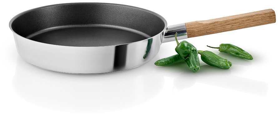 Eva Solo Nordic Kitchen Bratpfanne mit Anti-haft Beschichtung 28 cm, Stahl/Eiche