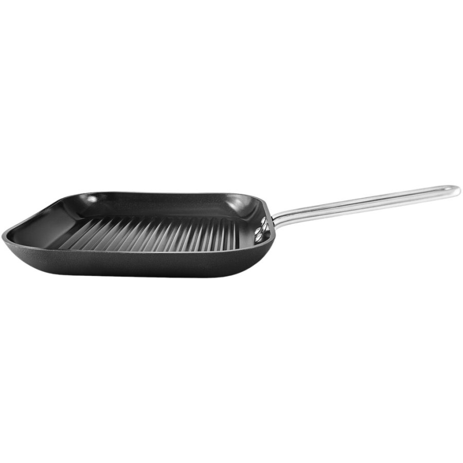 Eva Trio Professional Grillpfanne mit rutschfester Keramikbeschichtung 28x28 cm, Schwarz