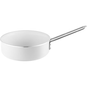 Eva Trio White Line Sauterpande m. Keramisk Slip-Let Belægning 24 cm, Hvid Recycled Stål