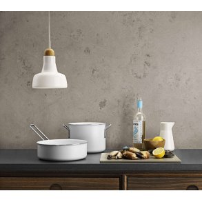 Eva Trio White Line Gryde m. Keramisk Slip-Let Belægning 20 cm/4,8 L, Hvid Recycled Stål