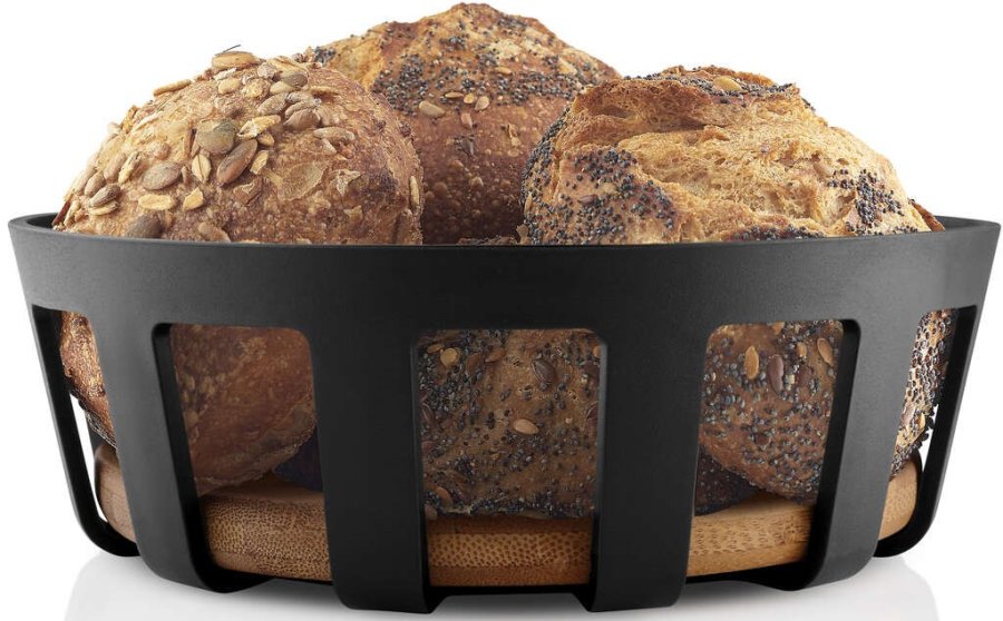 Eva Solo Nordic Kitchen Brotkorb 21,5 cm, Schwarz/Bambus