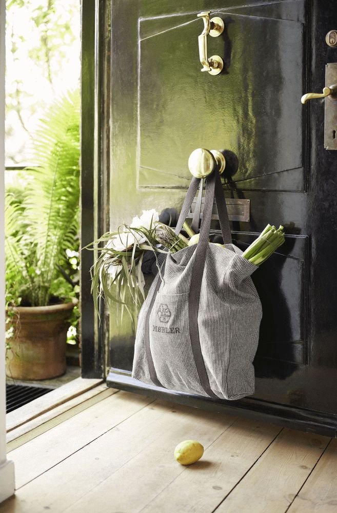 FDB Mbler R15 Colorline Stofftasche 44 × 41,5 cm, Weiß/Grau