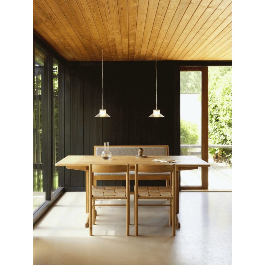 FDB Mbler U11 Sletterhage Pendelleuchte 20,8 cm, Opal/Aluminium