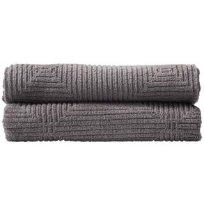 FDB Mbler R33 Kirkeby Hndklde 2 stk. 50x90 cm, Granite Gray