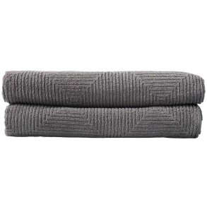 FDB Mbler R33 Kirkeby Badehndklde 2 stk. 70x140 cm, Granite Gray