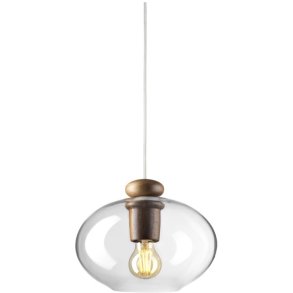 FDB Mbler U2 Hiti Pendelleuchte 26 cm, Walnuss/Glas