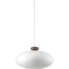 FDB Mbler U3 Hiti Pendelleuchte 39,5 cm, Walnuss/Opal