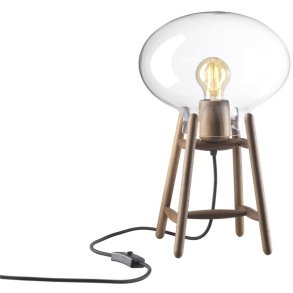 FDB Mbler U4 Hiti Tischlampe H39,5 cm, Walnuss/Glas