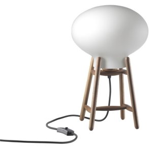 FDB Mbler U4 Hiti Tischlampe H39,5 cm, Walnuss/Opal