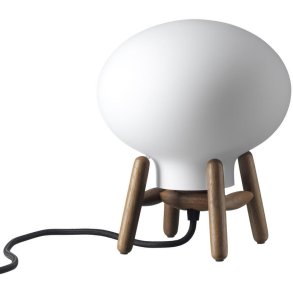 FDB Mbler U6 Hiti Mini Tischlampe H22 cm, Walnuss/Opal